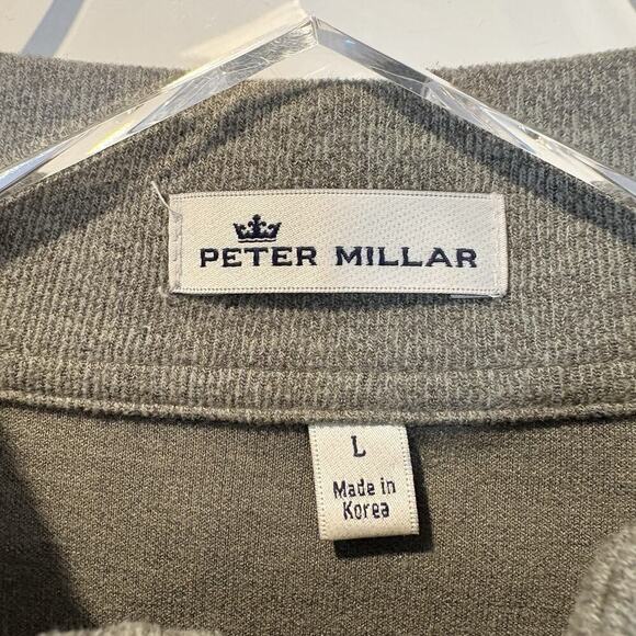 Peter Millar Green Tri-Blend Melange Quarter Zip Golf Sweater Mens Large (1664) - Picture 3 of 5